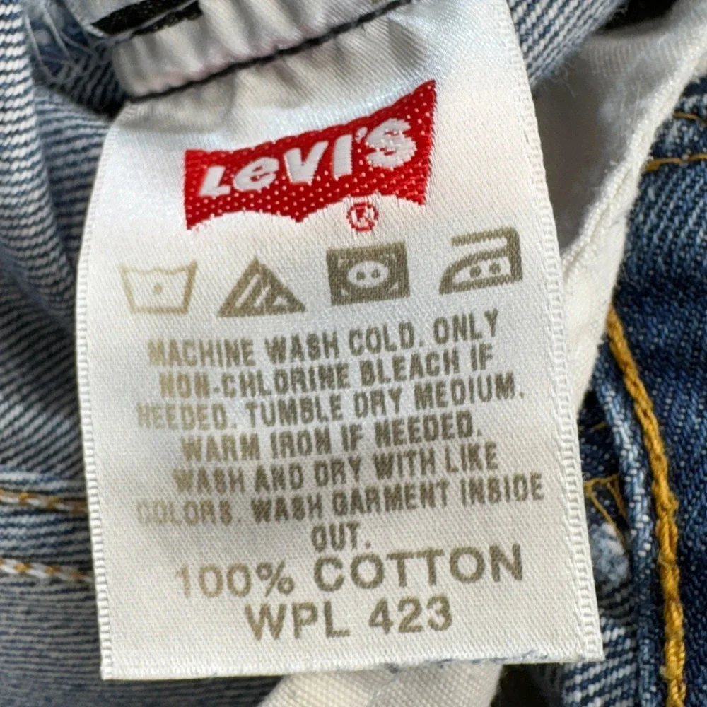Levis 501 Jeans Mens 36x29 Blue Straight Leg Button Fly Denim Stonewash Original